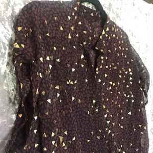 Sheer Short Sleeve Triangle Pattern Purple Dress